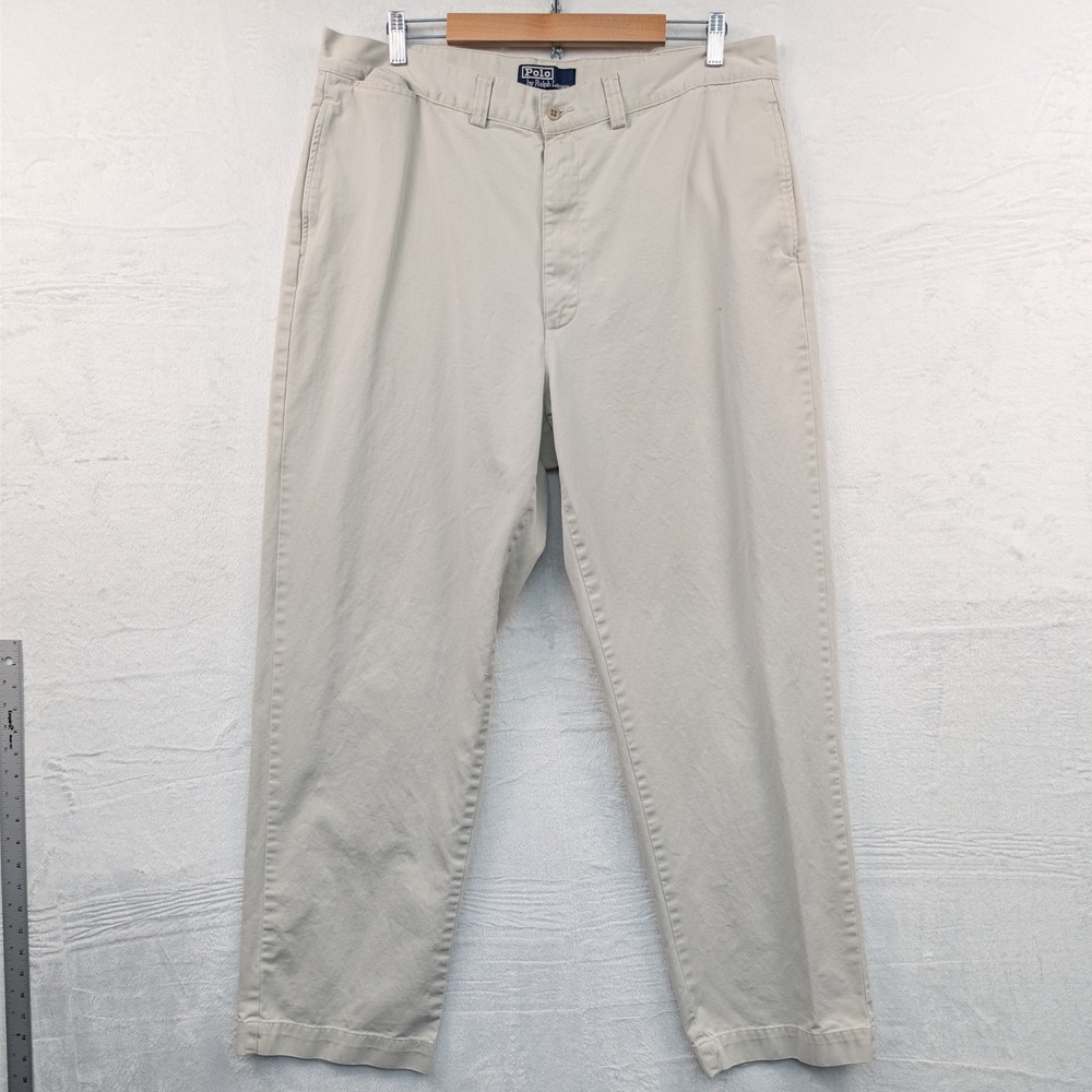 VTG Polo Ralph Lauren Philip Pants Men's 38x31 Beige Chino Khaki Old Money 90s